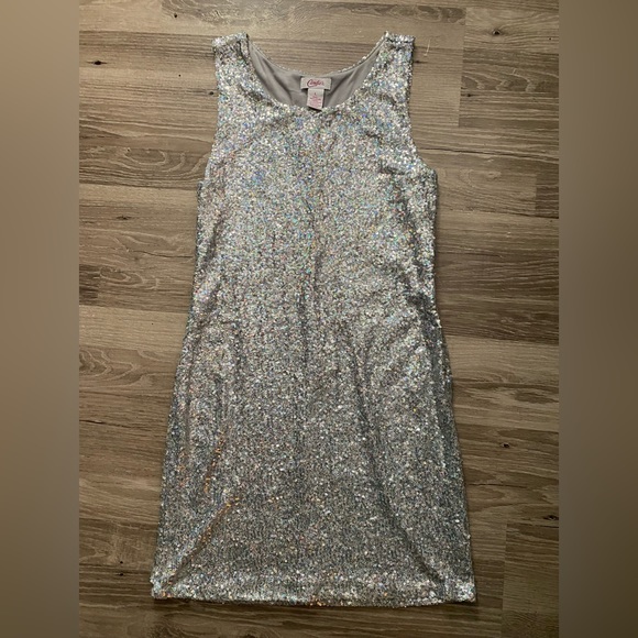 Candie's Dresses & Skirts - Candie’s Silver sequin mini dress Pre-owned size L